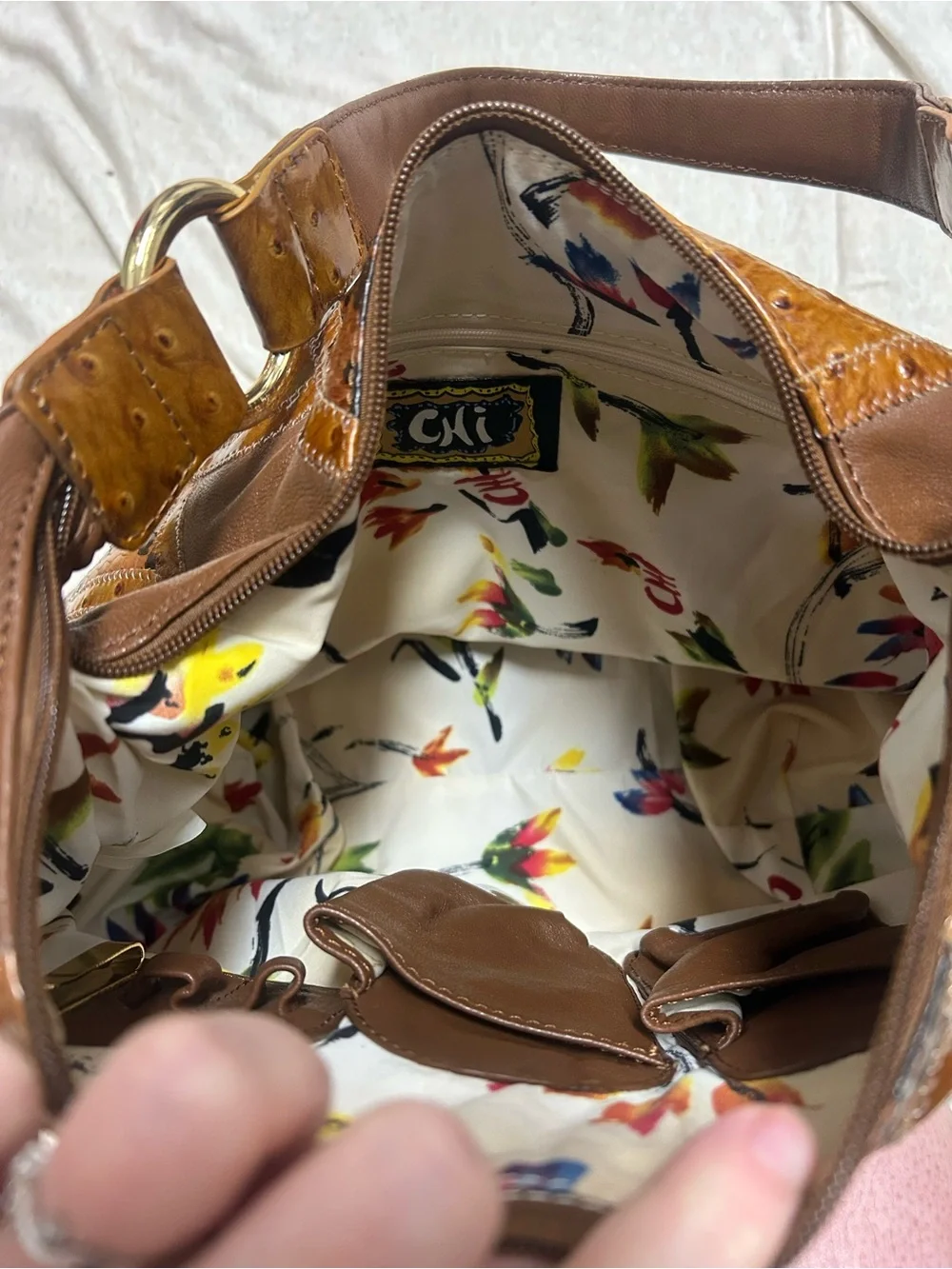 Y2K Vintage Chi Hobo Bag Set Genuine Leather and Snakeskin Patchwork Slouchy